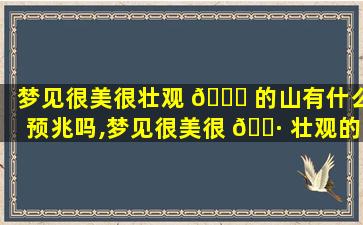 梦见很美很壮观 💐 的山有什么预兆吗,梦见很美很 🌷 壮观的山有什么预兆吗周公解梦